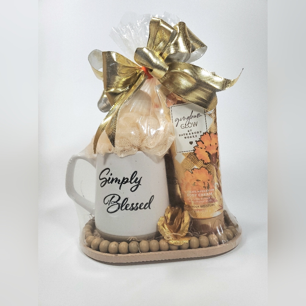Simply Blessed Mug Gift Set with Gold Accents